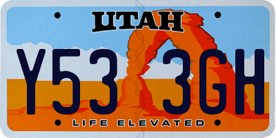 UT license plate Y533GH