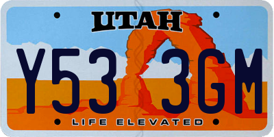 UT license plate Y533GM