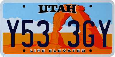UT license plate Y533GY