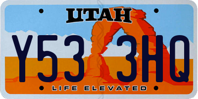 UT license plate Y533HQ