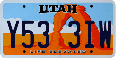 UT license plate Y533IW