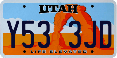 UT license plate Y533JD
