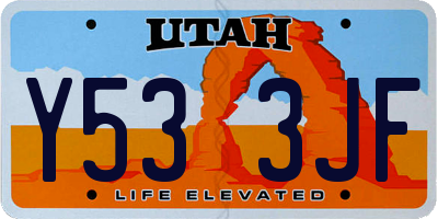 UT license plate Y533JF