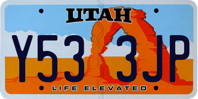 UT license plate Y533JP