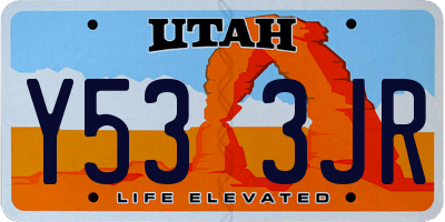 UT license plate Y533JR