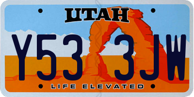 UT license plate Y533JW