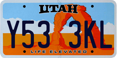 UT license plate Y533KL
