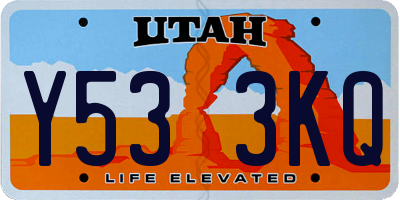 UT license plate Y533KQ