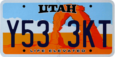 UT license plate Y533KT