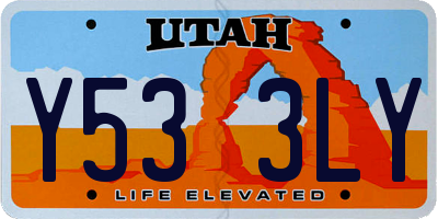 UT license plate Y533LY