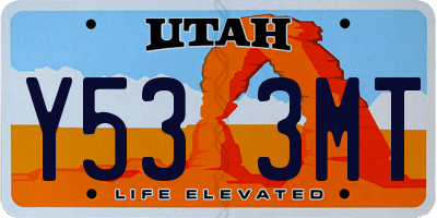 UT license plate Y533MT