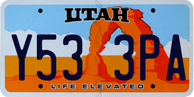 UT license plate Y533PA