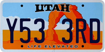 UT license plate Y533RD