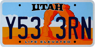UT license plate Y533RN
