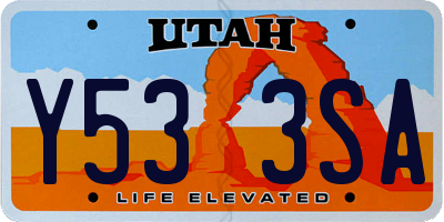 UT license plate Y533SA