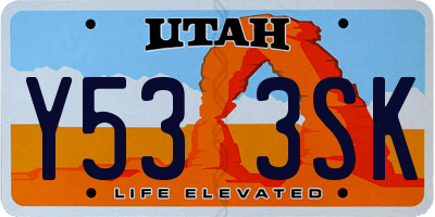 UT license plate Y533SK