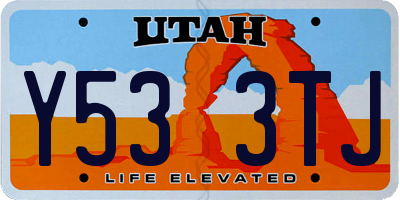 UT license plate Y533TJ