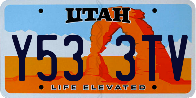 UT license plate Y533TV