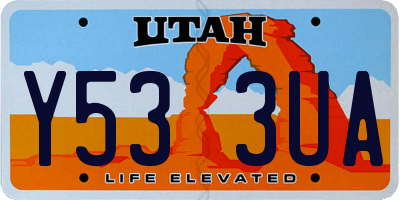UT license plate Y533UA