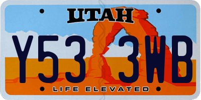UT license plate Y533WB