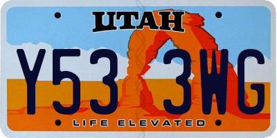UT license plate Y533WG