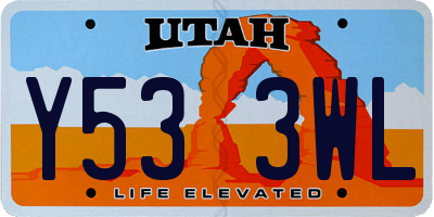 UT license plate Y533WL