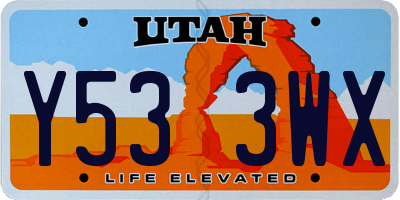 UT license plate Y533WX