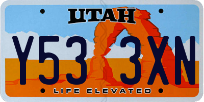 UT license plate Y533XN