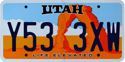 UT license plate Y533XW
