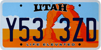 UT license plate Y533ZD