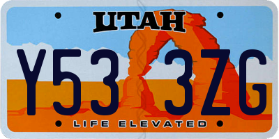 UT license plate Y533ZG
