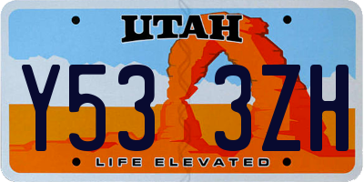 UT license plate Y533ZH