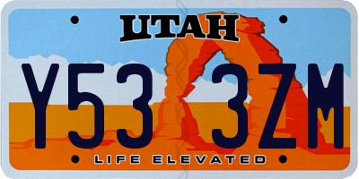 UT license plate Y533ZM