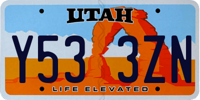 UT license plate Y533ZN