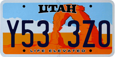 UT license plate Y533ZO