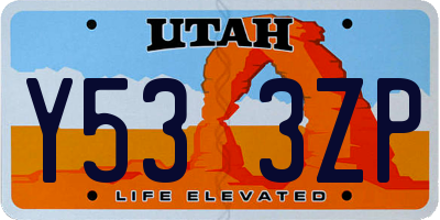 UT license plate Y533ZP