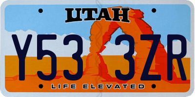 UT license plate Y533ZR