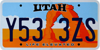 UT license plate Y533ZS