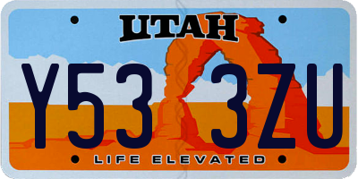 UT license plate Y533ZU