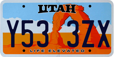 UT license plate Y533ZX