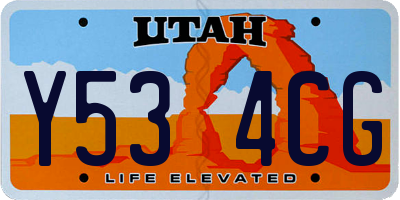 UT license plate Y534CG