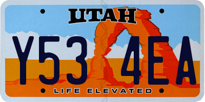 UT license plate Y534EA