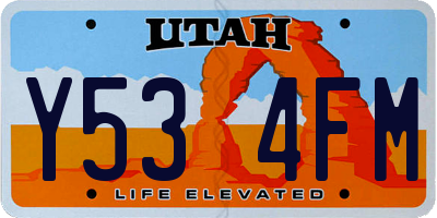 UT license plate Y534FM