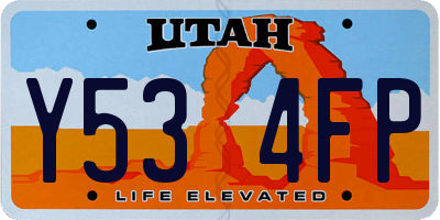 UT license plate Y534FP