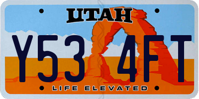 UT license plate Y534FT