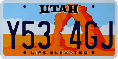 UT license plate Y534GJ
