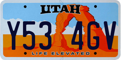 UT license plate Y534GV