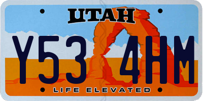 UT license plate Y534HM