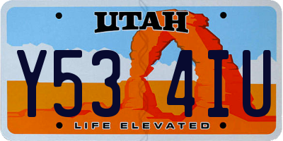 UT license plate Y534IU