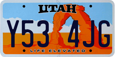 UT license plate Y534JG